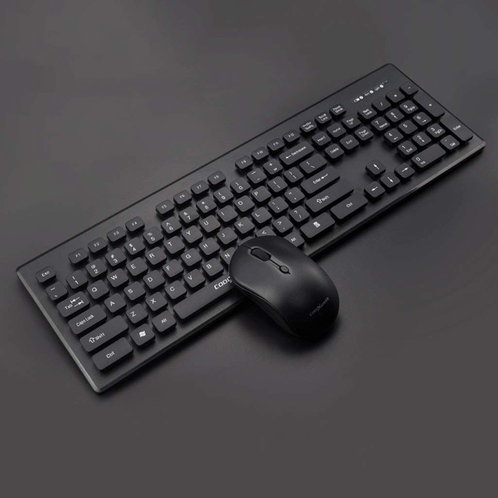 Chocolate Wireless Keyboard Mouse Office Game Home Slim Mute Laptop USB Receiver Macaron Color Series (color : Piano black)