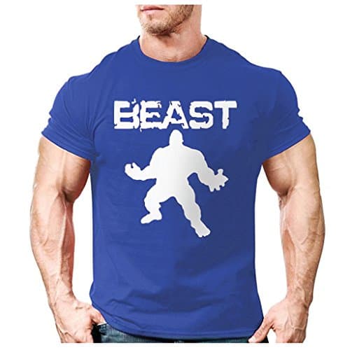 Men's Workout Short Sleeve T Shirt Gym Training Bodybuilding Muscle Fitness Tees