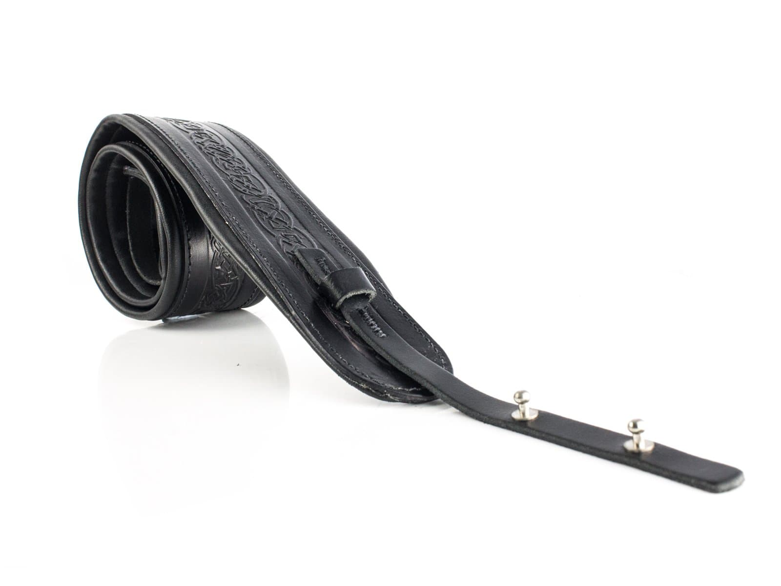Pro Banjo Leather Padded cradle strap black