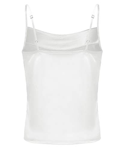 Women's Silk Satin Camisole Cowl Neck Tank Top Cami Silky Basic Tank Shirt Blouses