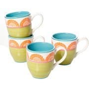 Simplemente Delicioso Orinda 12-Ounce Mugs, Orange, Set of 4