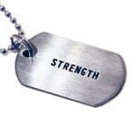 Endorphin Warrior Inspirational Jewelry - Strength Stainless Steel Dog Tag