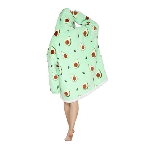 Wearable Blanket Hoodie Oversized Hooded Blanket for Adult Women Super Soft Comfortable Warm Flannel Green Avocado
