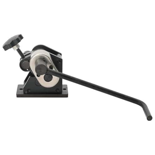vidaXL Durable Manual Roll Bending Machine with Adjustable Roller, Easy Mounting on Workbench, Designed for Flat Bars and Solid Bars