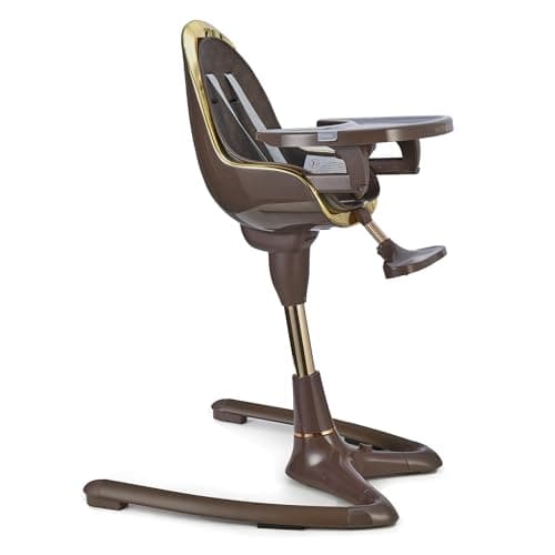 Hot Mom Baby High Chair Adjustable Seat Angle Lift Height Double Tray Luxury Baby Eating Chair,Lifetime Availability (Brown)