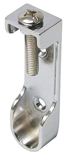 Oval Wardrobe Rail Hanging END Supports Rail Brackets 15mm Wide Polished Chrome x2
