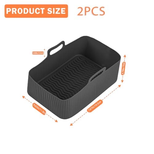 Air Fryer Silicone Liner for Cosori Dual Air Fryer 8.5L/Ninja/Tower,2pcs Air Fryer Liners Reusable Air Fryer Accessories for Ninja Foodi AF300UK and Other Dual Air Fryer