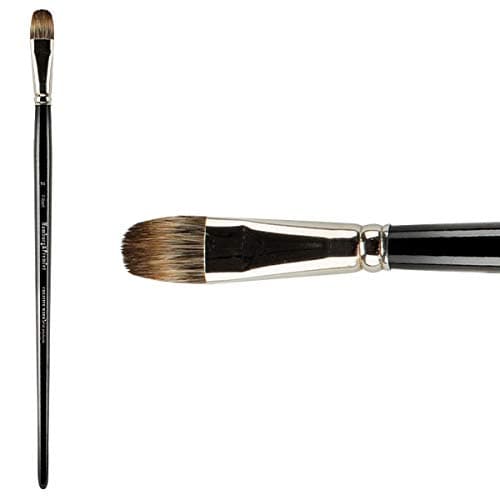Creative Mark Artist Hamburg Premier Long Handle Paintbrush - Professional Quality Synthetic Blend Mongoose Hair Mimic - for Oil Paints, Acrylic, and Alkyds - Single, Filbert 16