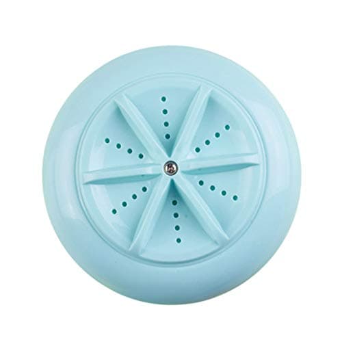 Dernzar USB Mini Portable Ultrasonic Turbine Washing Machine,Portable Trip Washer Laundry 1.0KG, Portable Ultrasonic Travel Laundry for Clothes (Blue)