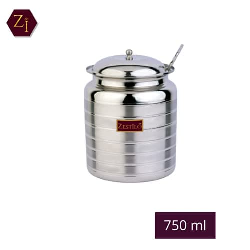 Stainless Steel Oil / Ghee Jar Container
