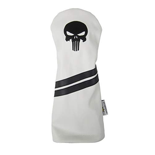 Sunfish Punisher Skull Leather Driver Golf Headcover with Black Logo