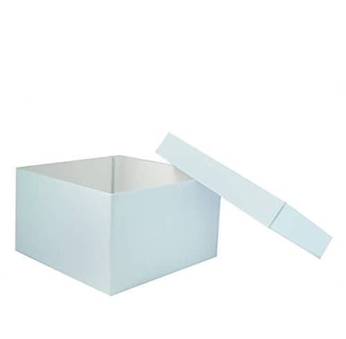 Luxurious Gift Box for Birthdays, Christmas, Weddings or Corporate Gifts Pearlised Gold Square Gift Box 175 x 175 x 105mm (Ice Blue)