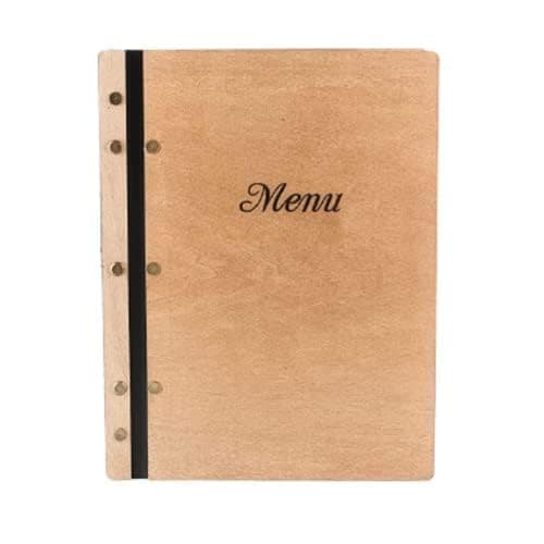 Inko Horeca - Wooden Menu Holder 11.8 х 9 inch - Menu Book for Restaurant - Hard Folding Menu Covers - Wooden Cafe Menu Folder Book for Bar - Bar Menu Sign (Oak)