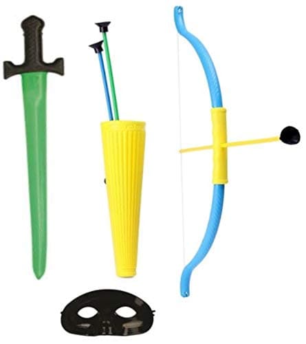 JOY STORIES� Archery Bow and Arrow Toy with Glow Sword for Kids, Pretend Role Play Warrior Weapon Set with Bow, Arrow, Night Glow Sword and Eye Mask for Boys & Girls