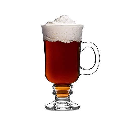 Irish Coffee Glass, Latte Macchiato Glass, Hot Chocolate Cup, with Handle, 250ml, Heat-Resistant Glassware (1 Pack)