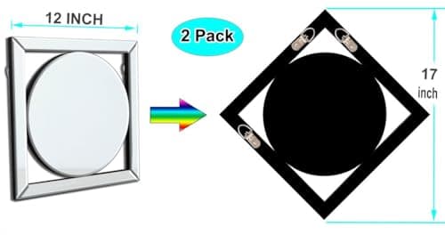 2 Pack Decorative Accent Mirrors 12x12”Circle Elegant Bevelled in Exquisite Craft. Middle Round Shape Mirrored Wall Decor for Home Decoration