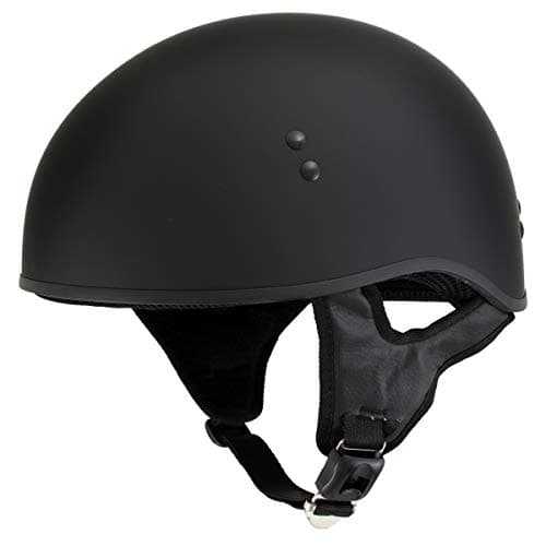 Outlaw T68-SP 'The O.G.' No Logo Flat Black Motorcycle DOT Skull Cap Helmet - Small