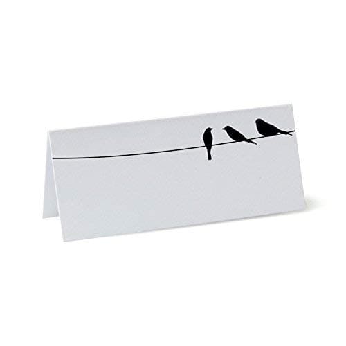 Bird Table Place Name Cards 90mm x 37mm, Plain for Wedding, Conference, Parties (80)