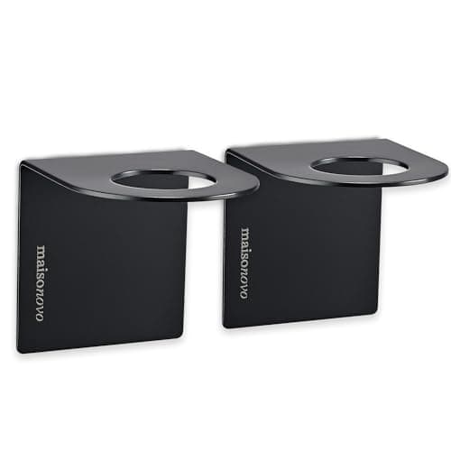 MaisoNovo Adhesive Bottle Holder for Soap Dispenser | Drill-Free Shower Bottle Holder | Shampoo Bottle Holder Set of 2 - Black