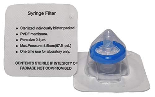 Syringe Filter Sterile, PVDF 0.1μm 13mm Blue (75/PK)
