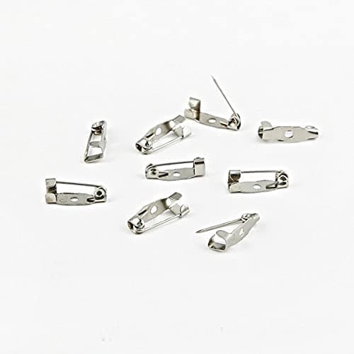 Crafts Haveli Brooch Clip Base Pins Safety Pins Brooch Settings Blank Base for DIY Jewelry Making Supplies Silver (Small) 25pc