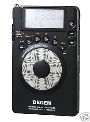 DEGEN DE1123 DSP AM/FM/SW Pocket Radio with 1GB MP3 Player & Recorder