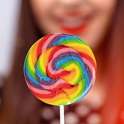 Bottles N Bags 24 Large Rainbow Lollipops Individually Wrapped- Non Broken |12 Giant Swirl Lollipop 3" and 12 Large Twisty Pops, Easter Candy. Party Favors & Decorations, Fruit Flavor