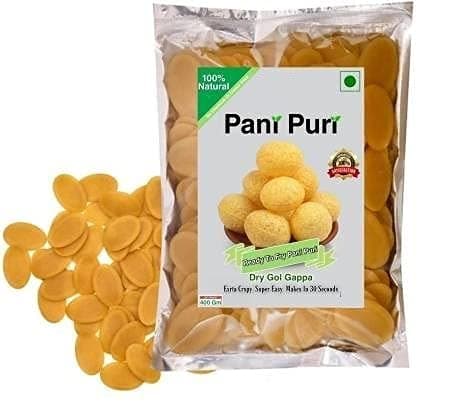 Ready to Fry Dry GolGappa/ Pani Puri Papad / Panipuri Papad - Whole Wheat Golgappe (500gm)