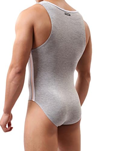 YUYANG Mens Bodysuit Jumpsuit Underwear Briefs Singlet Leotard Swimwear Jockstrap Medium