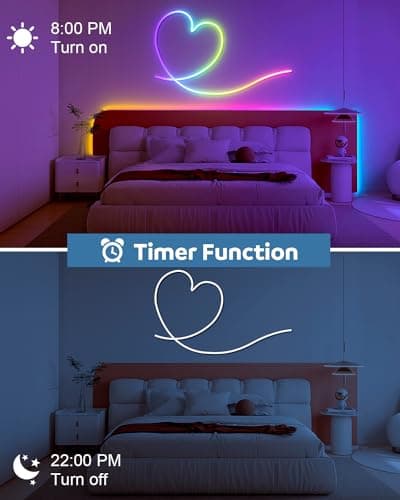 Aclorol RGB+IC LED Neon Rope Lights 50FT RGB Neon LED Strip Light Waterproof Outdoor 24V 15M Neon Flex Light for Bedroom Wall Decor, Works with Bluetooth APP Music Sync Dream Color DIY Design