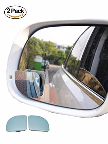 Upgraded Fan Shaped Blind Spot Mirrors,LTJ Blue Light 360 ABS HD Ultra Low-Profile Glass Fit Stick-on Design Fit For All Universal Vehicles Car SUV Truck RVs Vans(Pack of 2)(Fan Shaped-Blue)