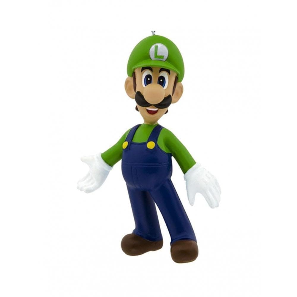 Nintendo Super Mario Bros Luigi Christmas Ornament, 25574046, H 8.2cm by W 5.6cm by L 2.8cm, Green & Blue