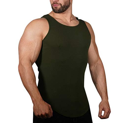YAYUMI Prime Amazon Day, Men's Tight Solid-Colored Pitted Vest Fashion Comfortable Blouse Top