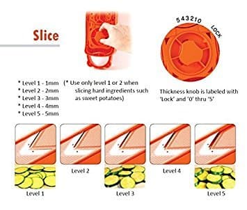 Gomdori Mandoline Slicer - Free Vegetable Chopper & Cabbage Cutter (Orange)