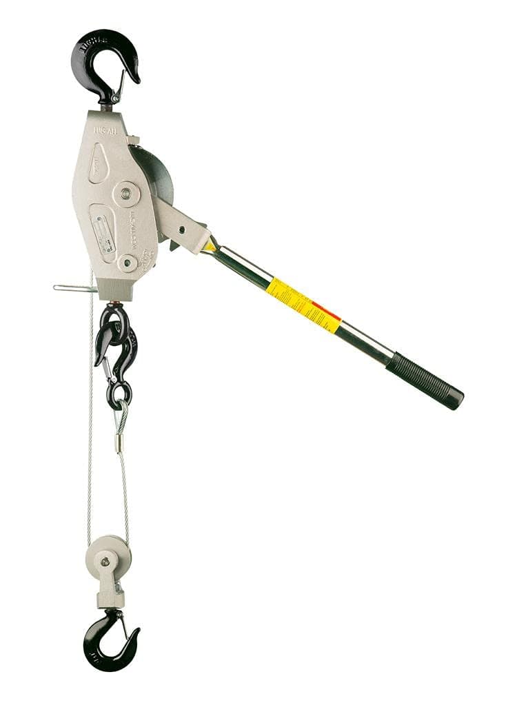 Lug-All 2250-38 Industrial-Grade Cable Come Along Ratchet Winch Hoist Featuring Double or Single Line Lift Capabilities With 1 1/8 Ton Capacity
