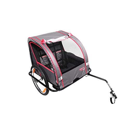 BIKE ORIGINAL 100 Series Unisex Children's Steel Trailer, Grey/Red