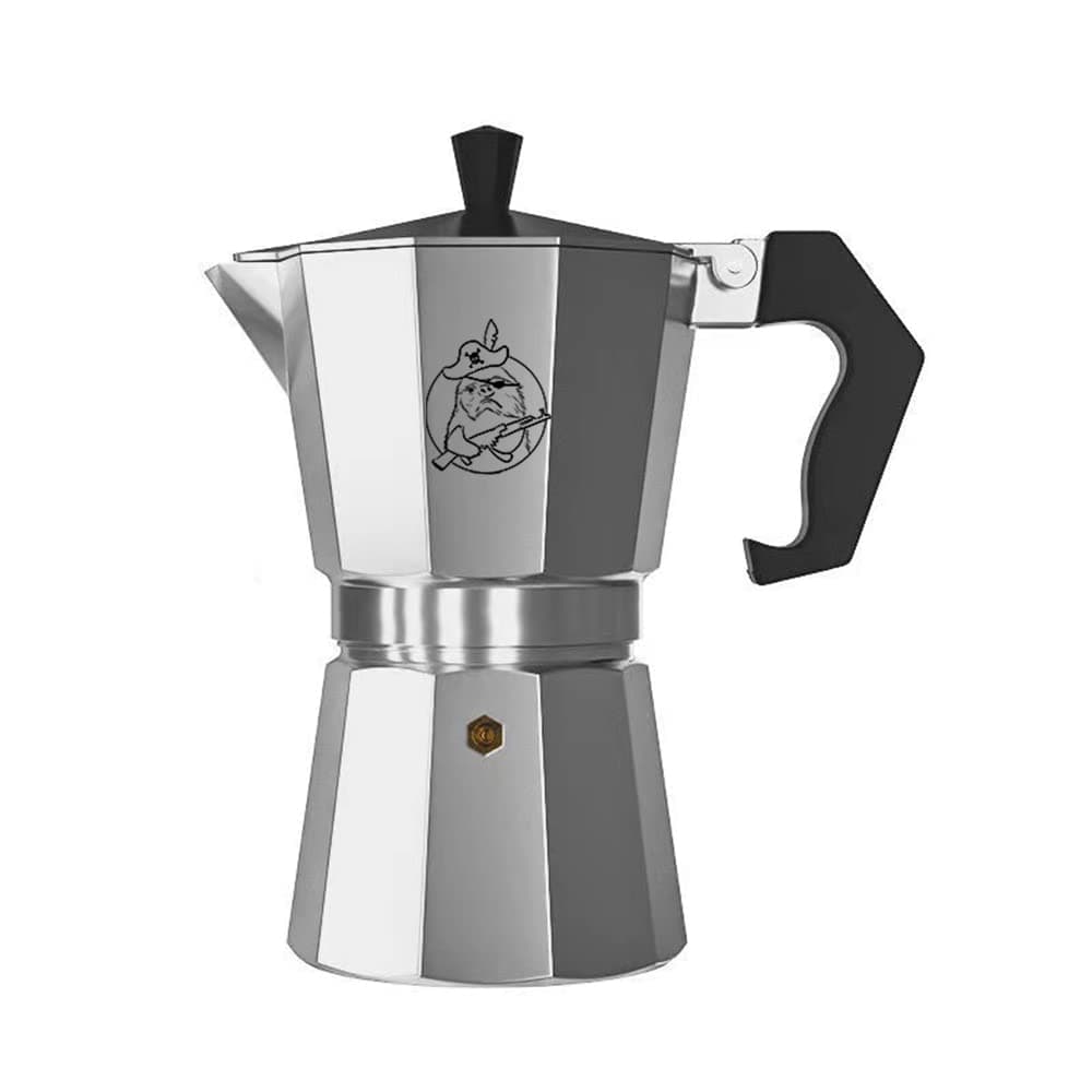 TCOOME Pirate Flathead Series Classic Stovetop Espresso Maker, Italian Style 1 Espresso Cup 50ml Mocha Pot,Cuban and Greca coffee maker,Octagonal Coffee Pot,Brewer Percolator (1CUP)