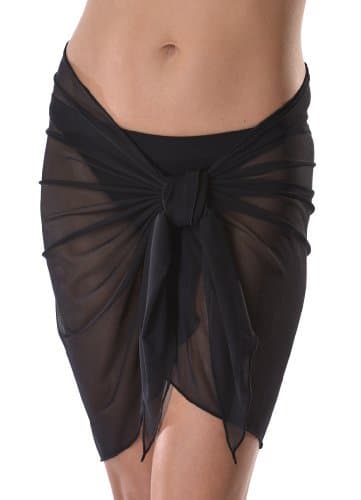 La PalapaShort Mesh Sarong Pareo Swimwear Beach Cover Up O/S - Black