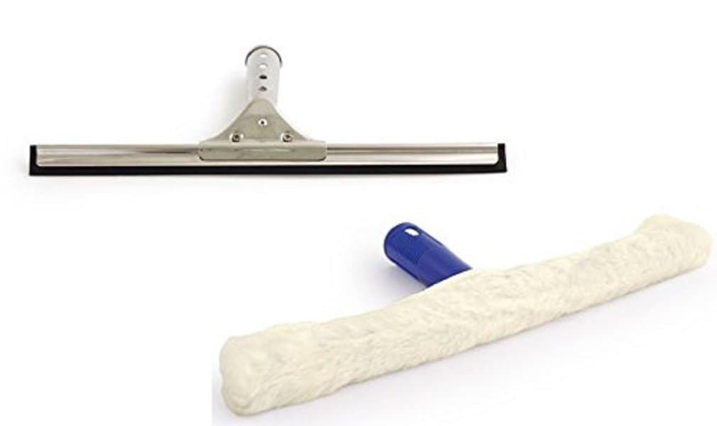 EQUIP247UK Professional Window Cleaning Equipment Glass Rubber Stainless Steel 14" Squeegee Blade and 14" Applicator Cleaner