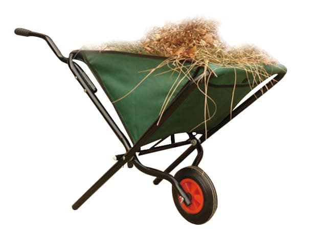 Charles Bentley Wheelbarrow, Garden Cart, Wheel Barrow, Hand Truck, Lightweight, Folding, Large Capacity, Loops To Hang Up, Water Resistant Tray, Folds For Easy Storage, Steel, 25kg (120x70x62cm)