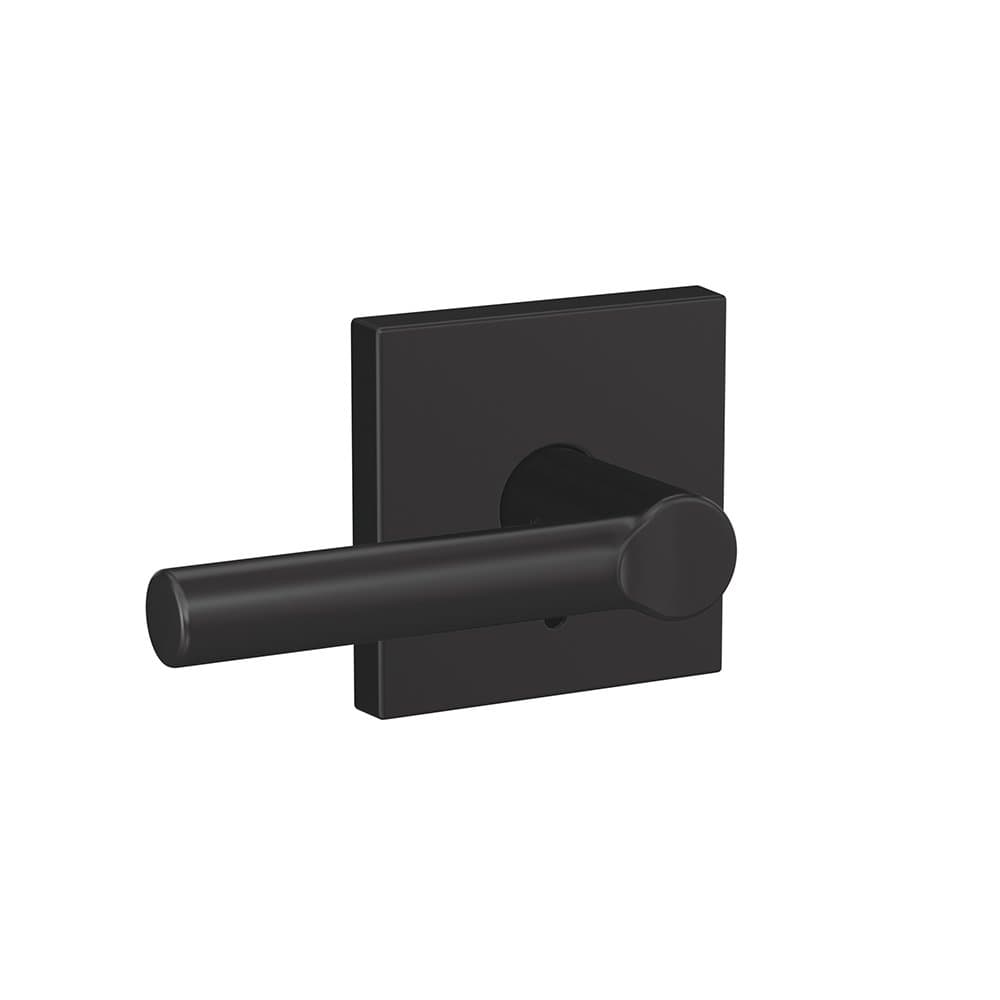 Custom FC21 BRW 622 COL Broadway Lever with Collins Trim Hall-Closet and Bed-Bath Lock, Matte Black