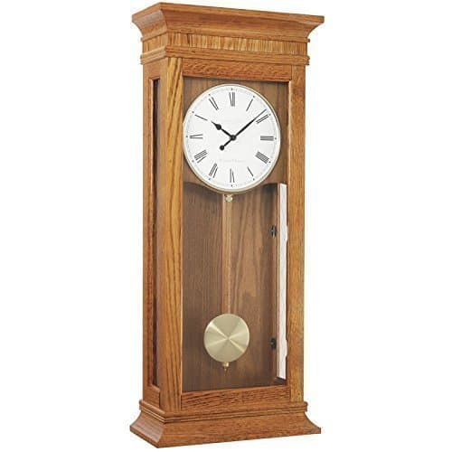 Extra Large Light Oak Pendulum wall clock Dual Westminster/whittington 4x4 chime, by London Clock Co Height 69.5cm