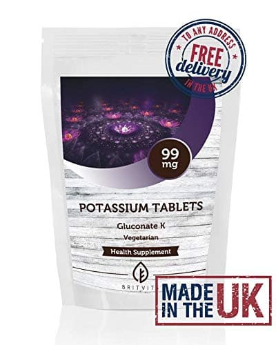 Potassium Gluconate K 100mg x180 Tablets Pills 99mg 2.53 mEq Elemental Mineral Health Food Supplement Sequestrant