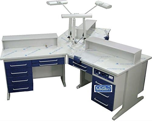 Dental 3 Person Workstation Bench AX-YT1 Laboratory W/Dust Collectors