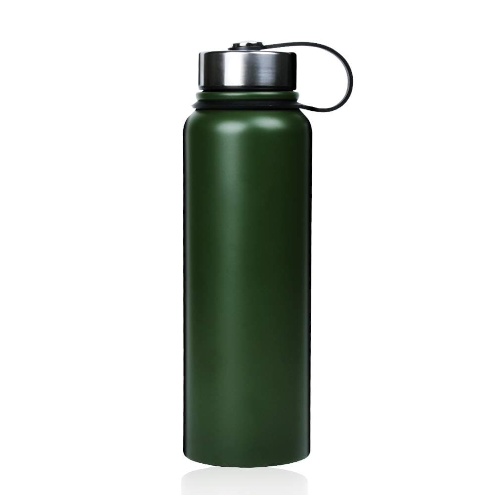 Stainless Steel Water Bottle, Vacuum Insulated Water Bottle Water Flask, 32oz, Include Water Bottles Pouch, Double Walled Water Tumbler (Army Green)