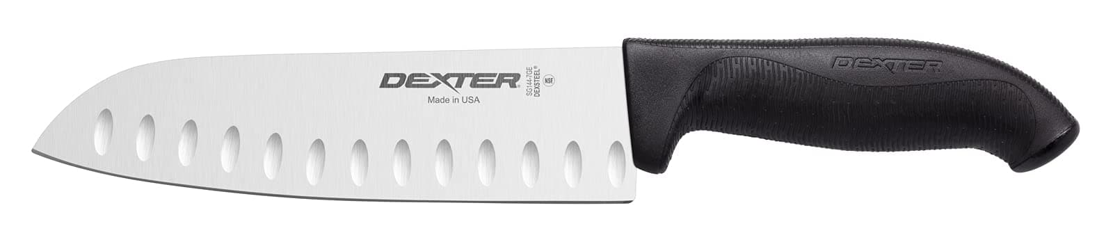 7" Duo-Edge Santoku Knife, Black Handle