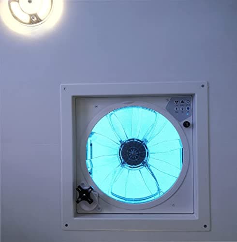 RV Roof Vent Fan 12V Auto Remote Control 14'' inch 10 Speed (Smoke)