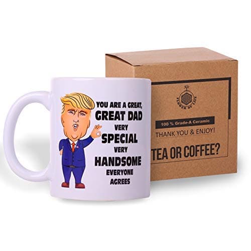 Trump Grandpa Mug - Father's Day Gifts for Grandpa Dad Presents - President Donald Conservative Republicans Christmas Gift Ideas - 15 Oz