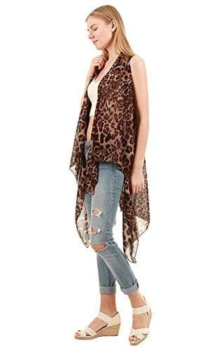 chicchicfashionworldCCFW Various Pattern Long Scarf Vest with Uneven Open Asymmetrical Hem Vest Cardigan