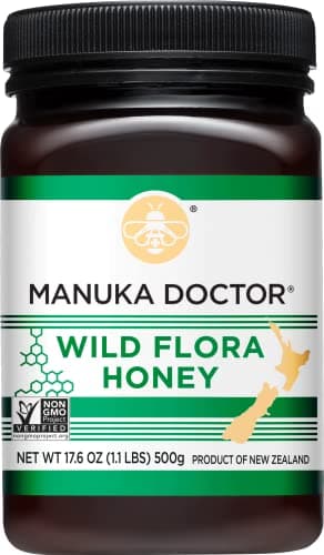 Manuka Doctor - Wild Flora Manuka Honey, Certified 100% Pure New Zealand Honey.Certified. Guaranteed. Raw. Non-GMO (17.6 oz)